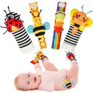 Infinno Baby Wrist Rattle Socks and Foot Finder Set