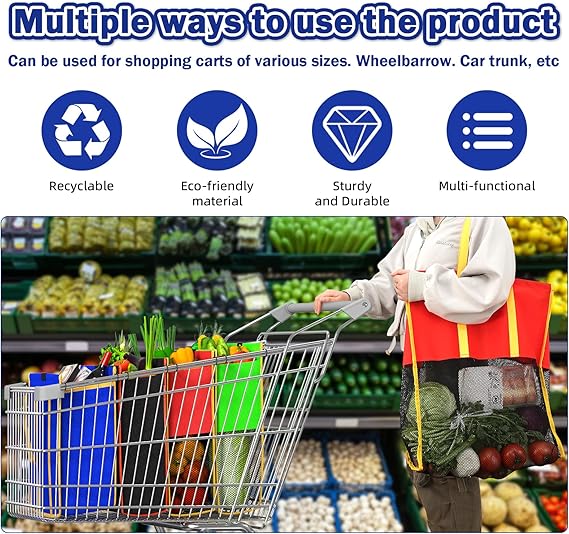 Set of 4Tote Bag Reusable Grocery Bags - Image 3