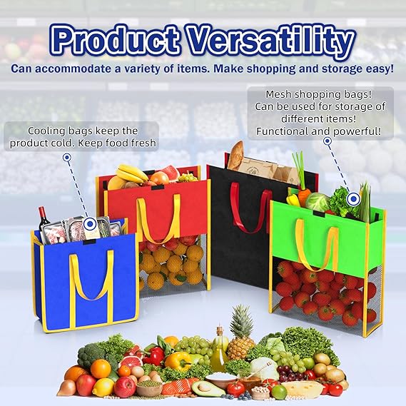 Set of 4Tote Bag Reusable Grocery Bags - Image 4