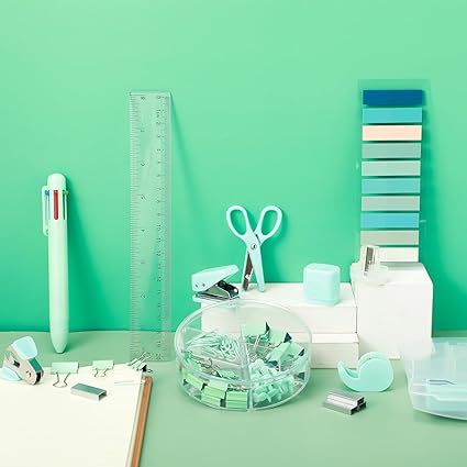 Office Supplies, Turquoise School Supplies w/ Sticky Notes - Image 4