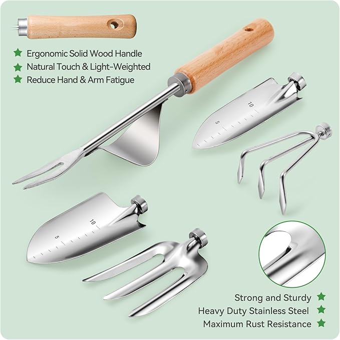 Gardening Tools 9-Piece Heavy Duty Gardening Hand Tools - Image 4
