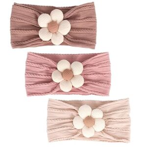 3 Pcs Baby Flower Headbands Baby Girls Nylon Headband