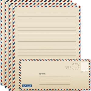 Better Office Products Vintage Airmail Stationery Paper Set